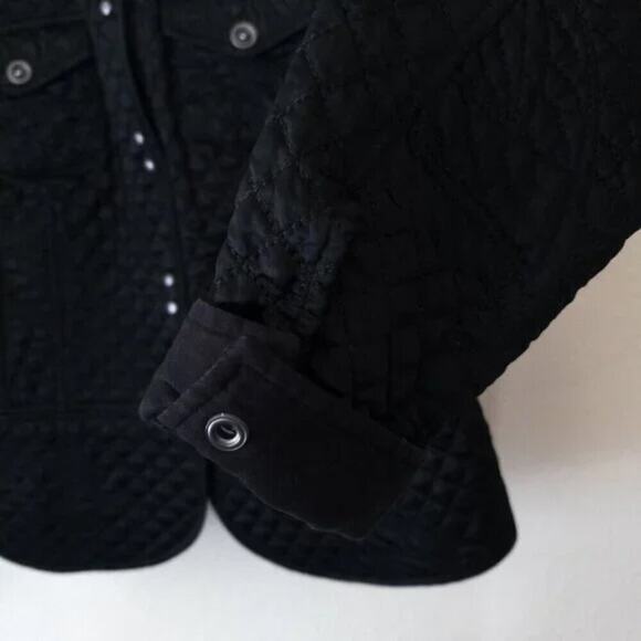 I.E. Relaxed Women’s Coat Military Utility Quilted Black Minimalist Size Med - Picture 9 of 12